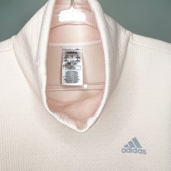 ADIDAS Intuitive Warmth Sweatshirt Funnel Neck Pullover Pink Tint White Size M - Picture 6 of 9